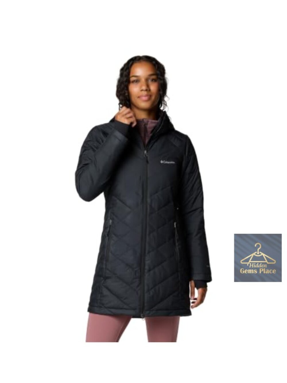 Long Hooded Quilted Down Jacket Water Resistant Warm Winter Coat